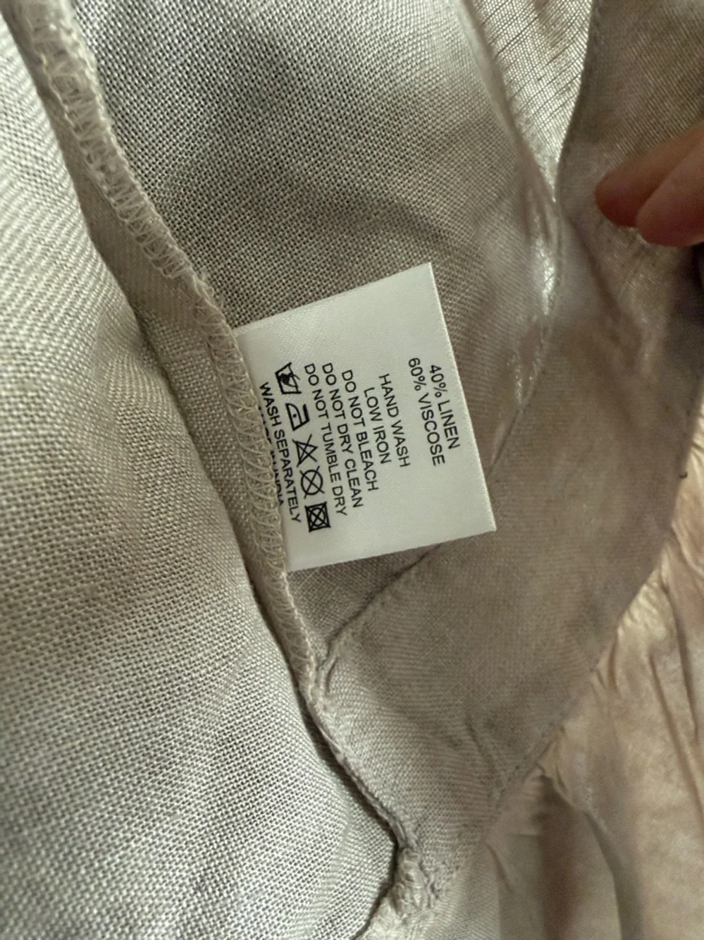 NWT Crosstree Lane Beige Linen Blend Ruffle Open Front Jacket Size Medium - Picture 3 of 9